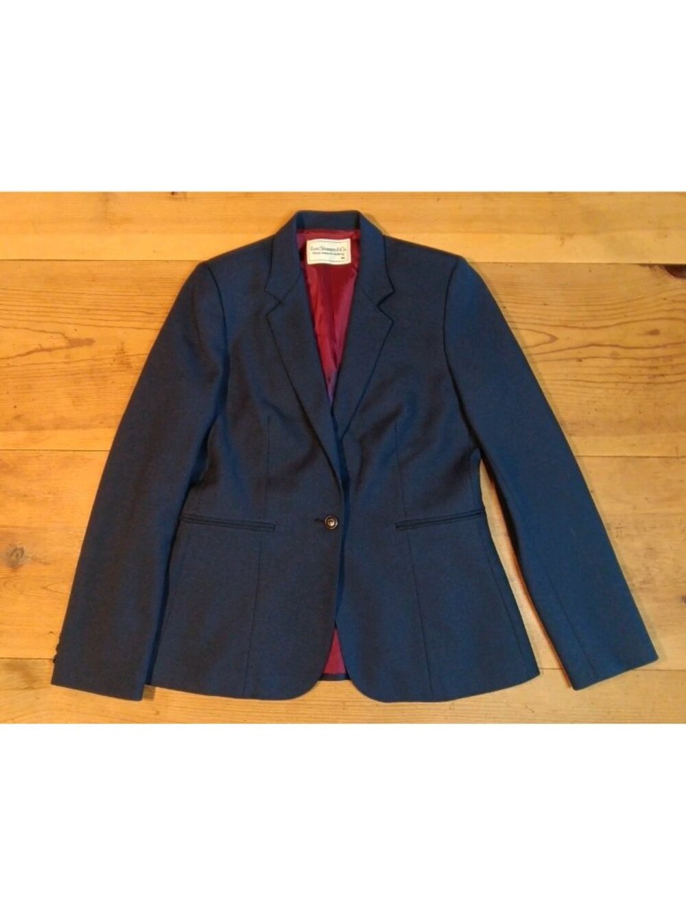 Vtg Levi Strauss Womens 10 Blazer Jacket Navy Blue Equestrian Academia Western